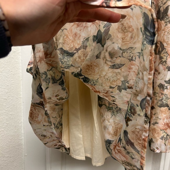 Worth Collective Harlow Maxi Dress in Champagne Floral Size Small Corset Smocked - Picture 7 of 14